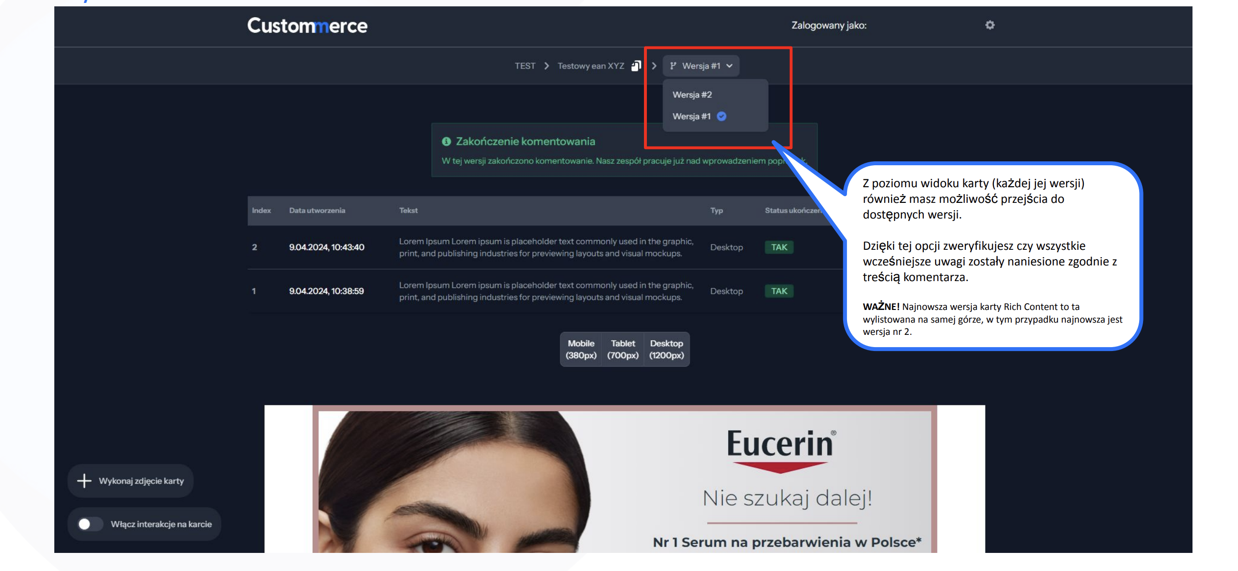 Card Comment App view