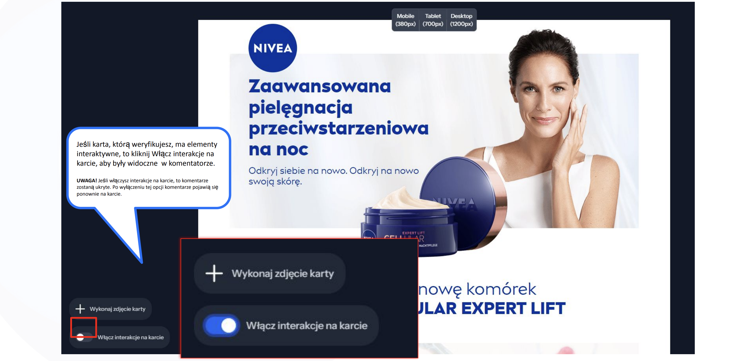 Card Comment App view